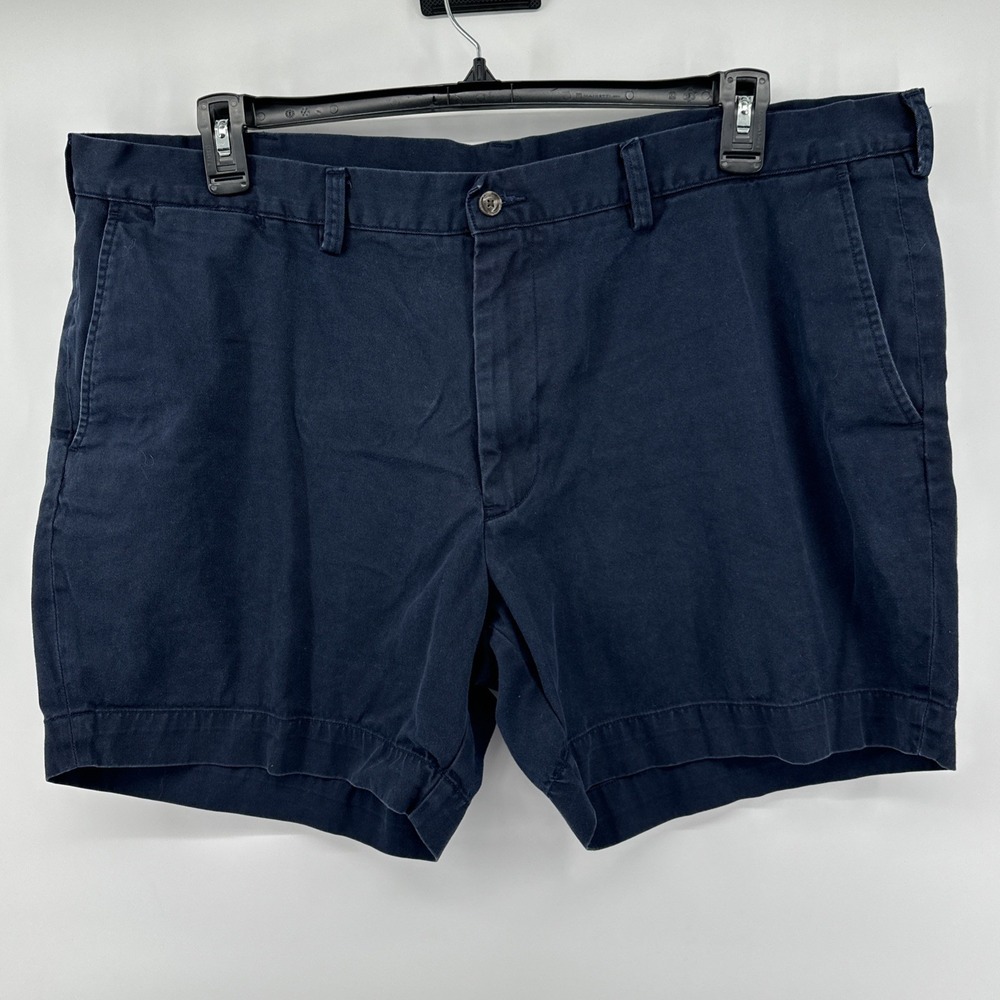 Polo Ralph Lauren Chino Shorts Mens 42 Navy Blue Classic Fit 6 Inch Cotton Twill